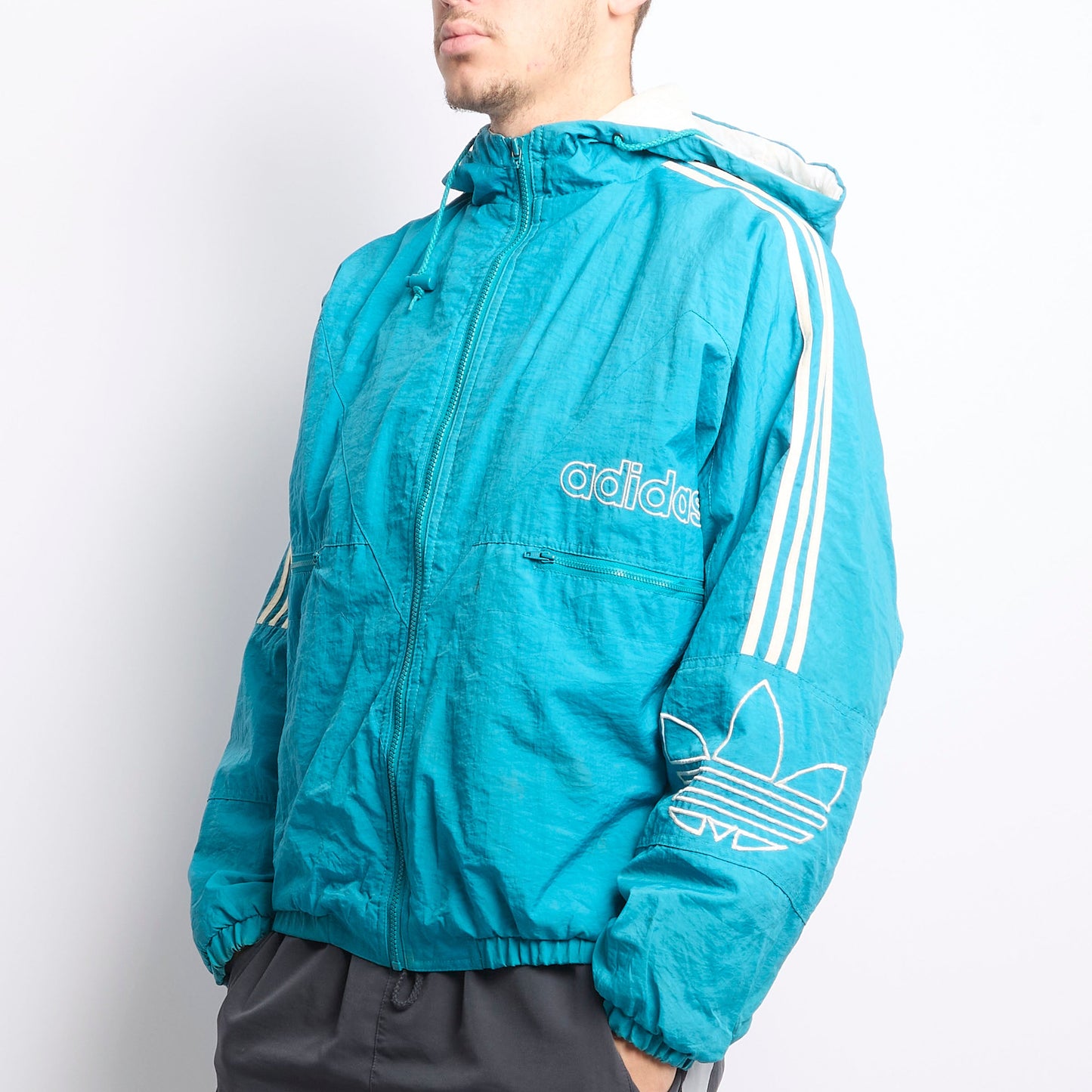 Adidas Hooded Windbreaker Jacket - M