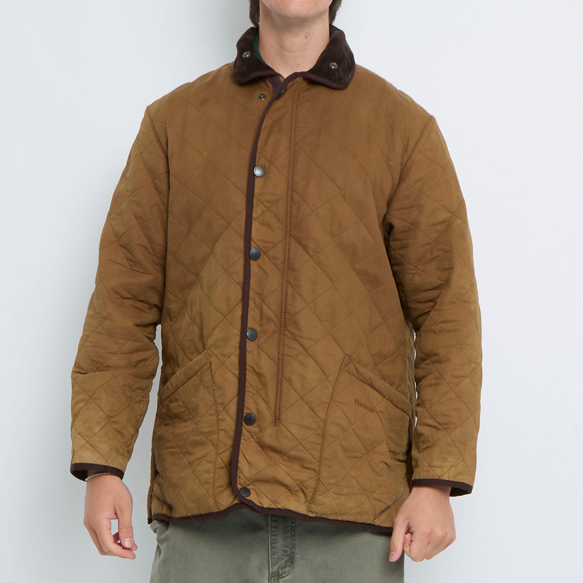 Barbour Diamond Stitch Popper Detail Jacket - M