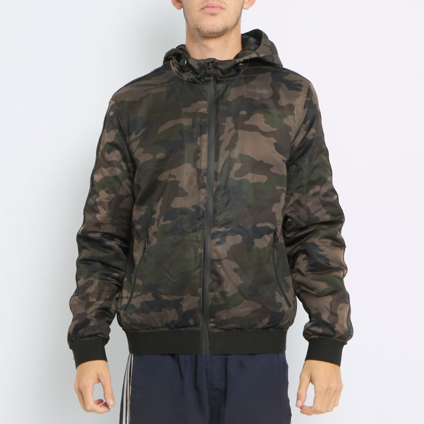 Guess Camo Hooded Bomber Jacket - M