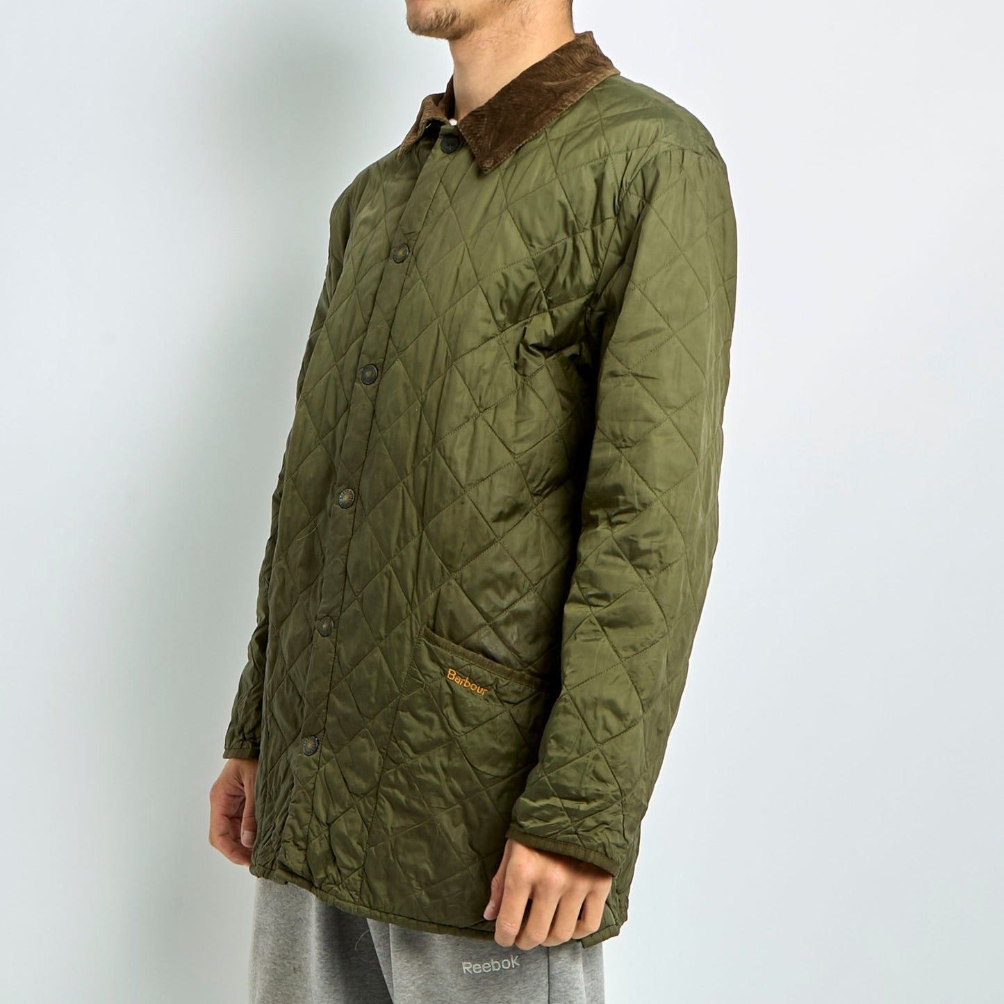 Quilted Courdroy Collar Jacket - M