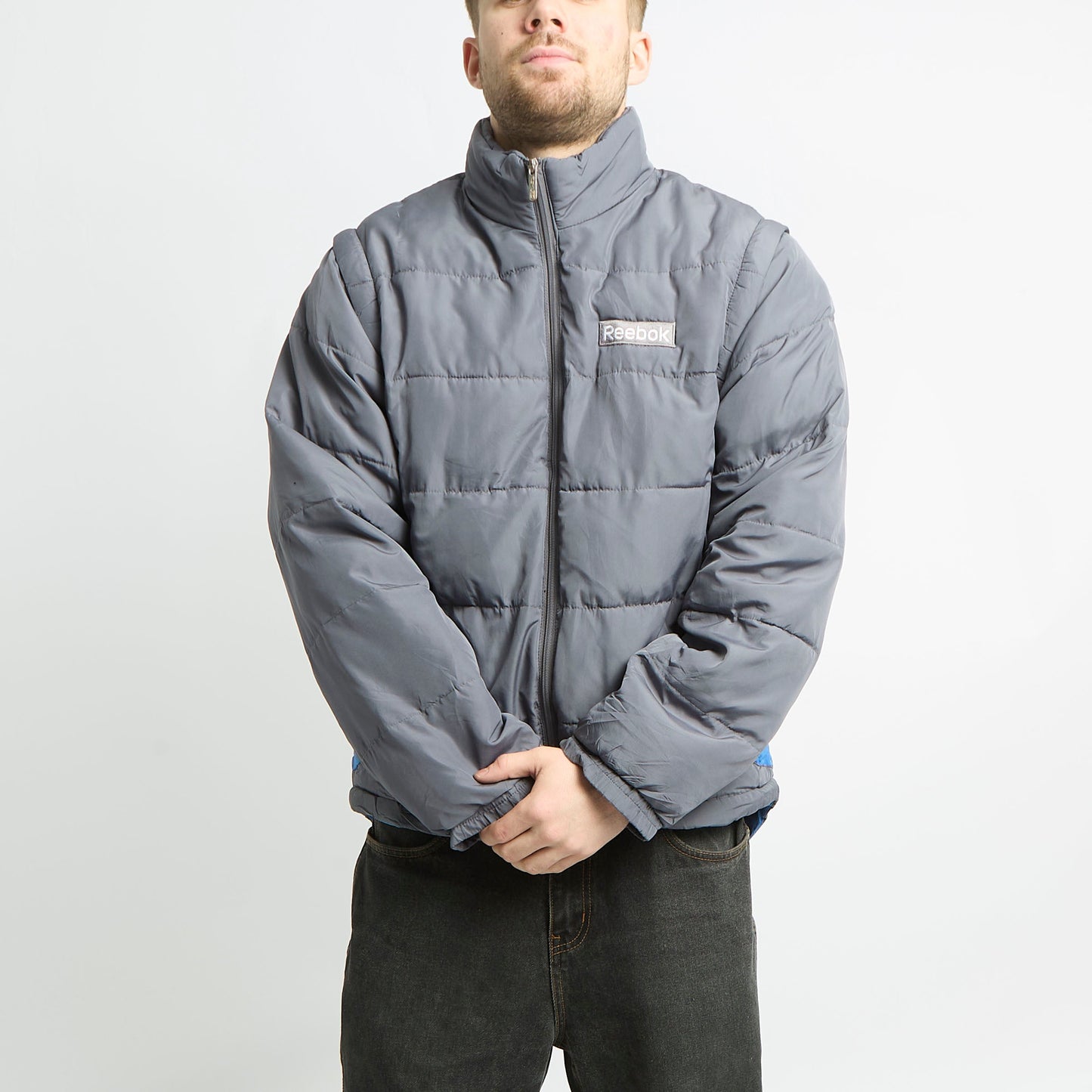 Reebok Puffer Coat With Detachable Sleeves - M