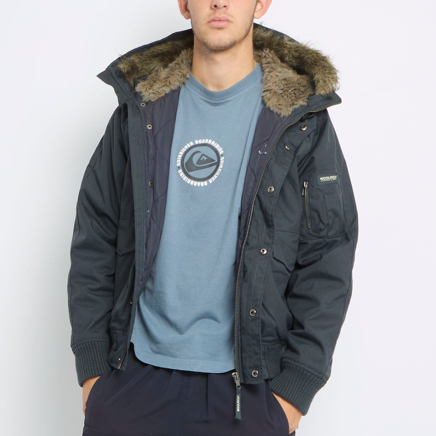 Woolrich Fur Trimmed Bomber Jacket - M