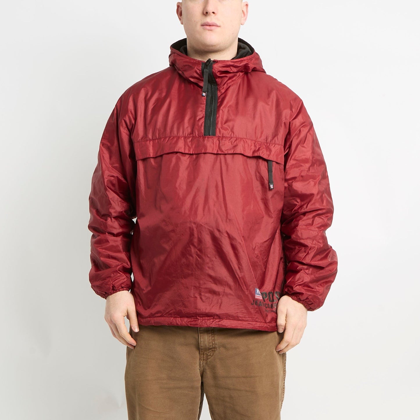 Polo Quarter Zip Rain Coat With Front Pocket - M