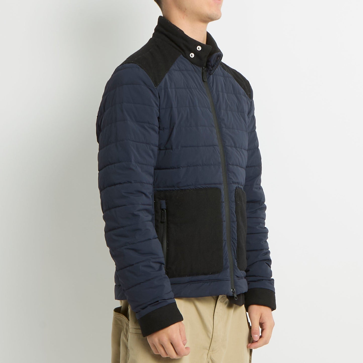 Pocket Detail Slim Fit Puffer Jacket - S