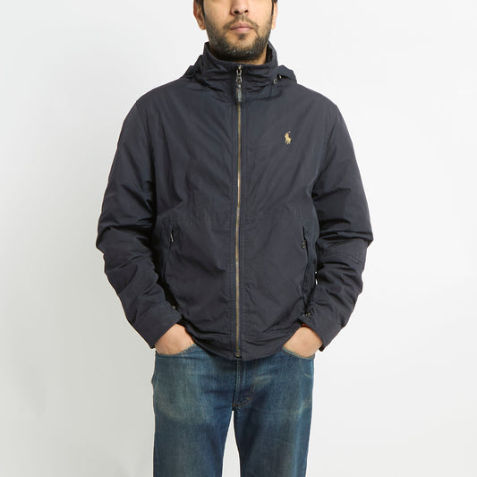 Ralph Lauren Hooded Coat With Beige Logo - S