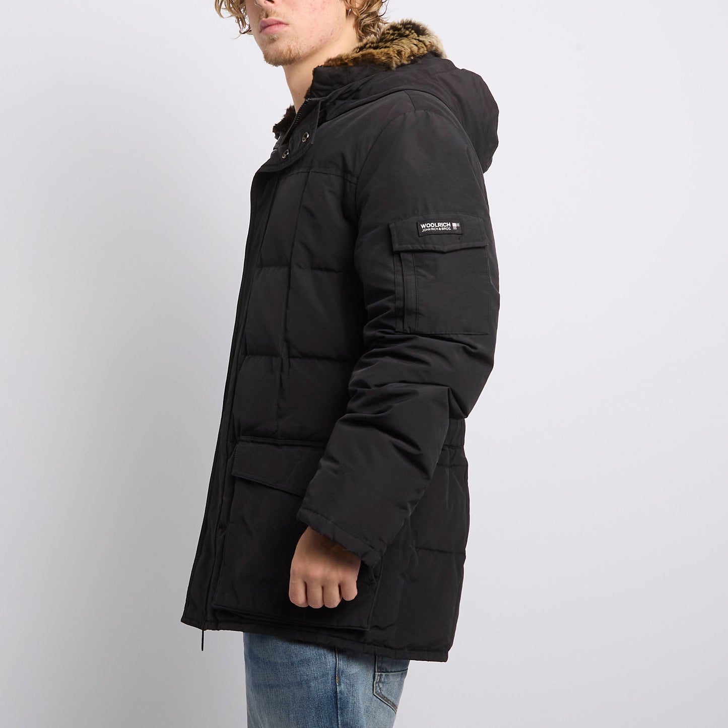 Woolrich Fur Trimmed Square Stitch Padded Jacket - XL