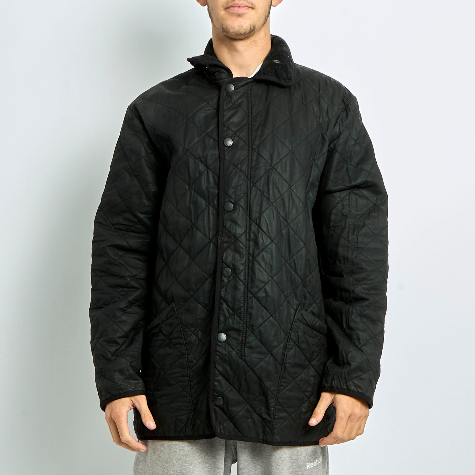 Quilted Courdroy Collar Barbour Jacket - XL