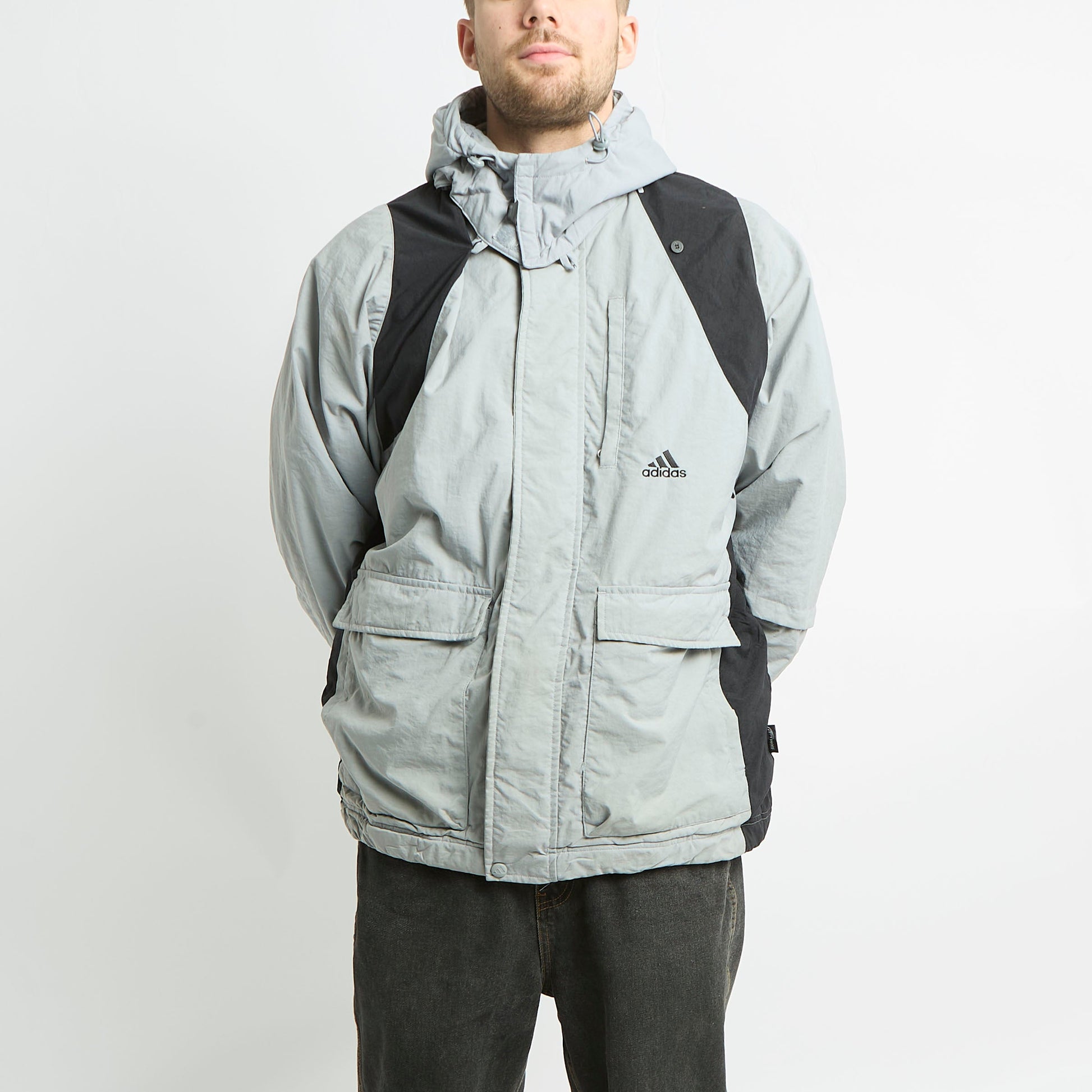 Adidas Block Colour Hooded Puffer Coat - XL