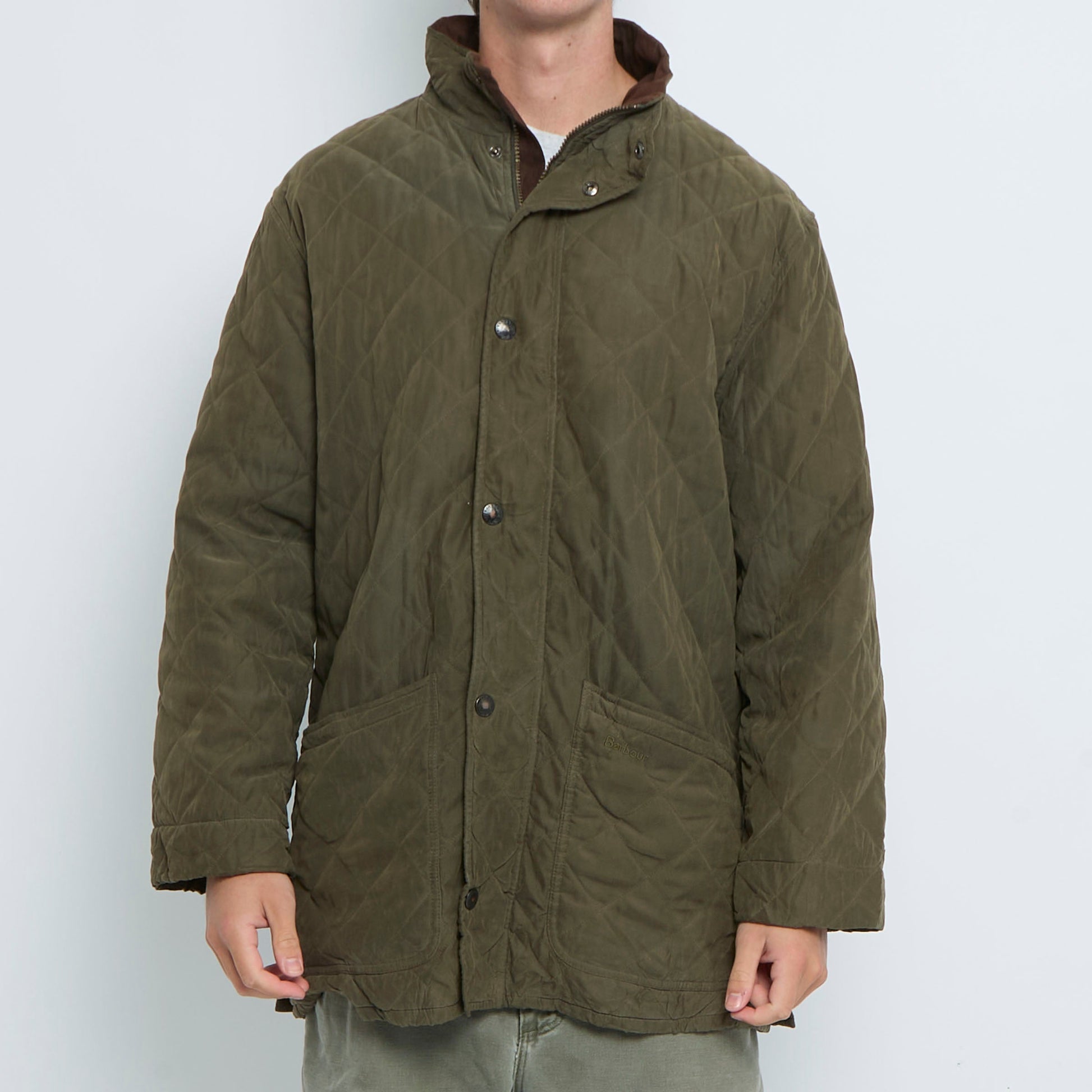 Barbour Diamond Stitch Popper Detail Jacket - XL