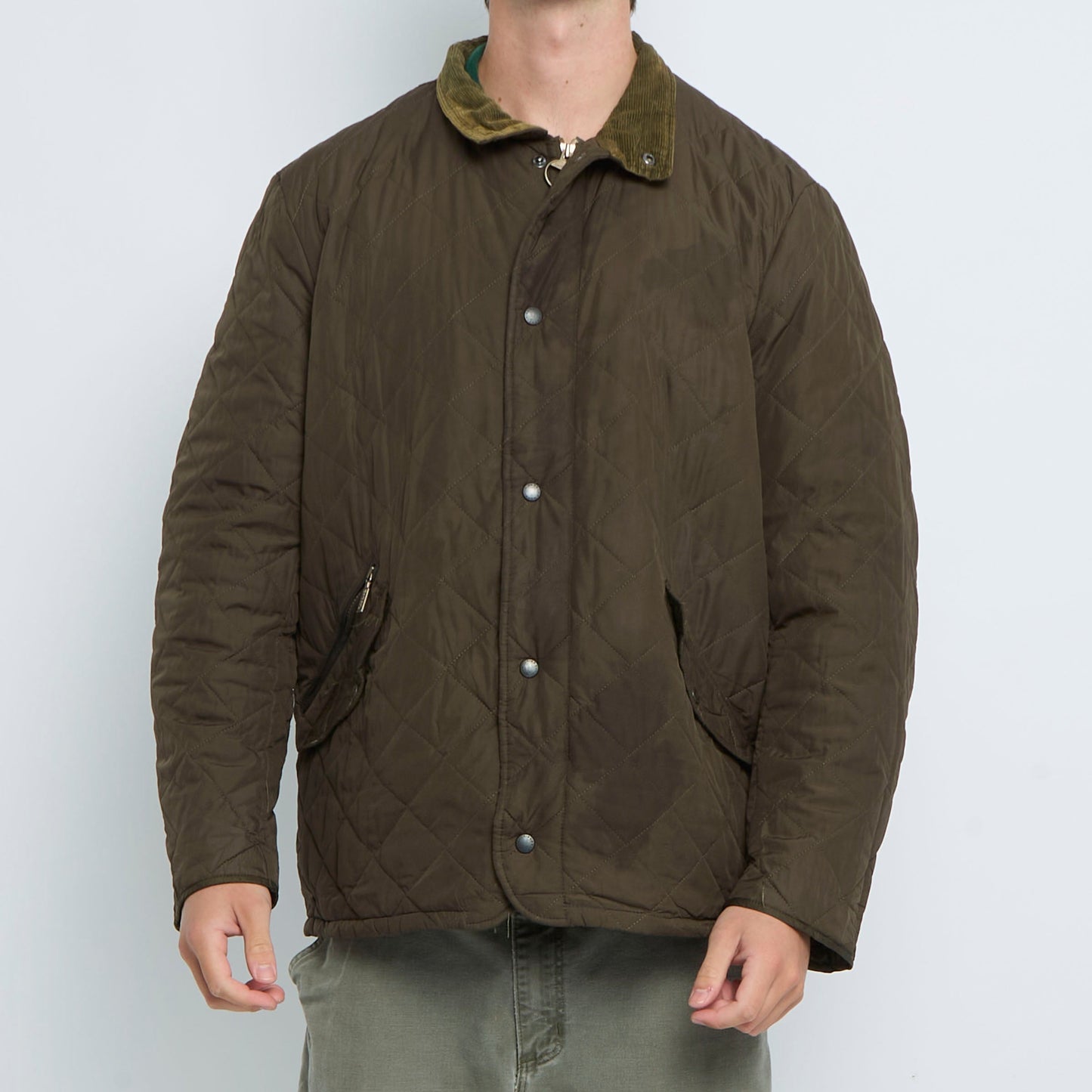 Barbour Diamond Stitch Popper Detail Jacket - XL