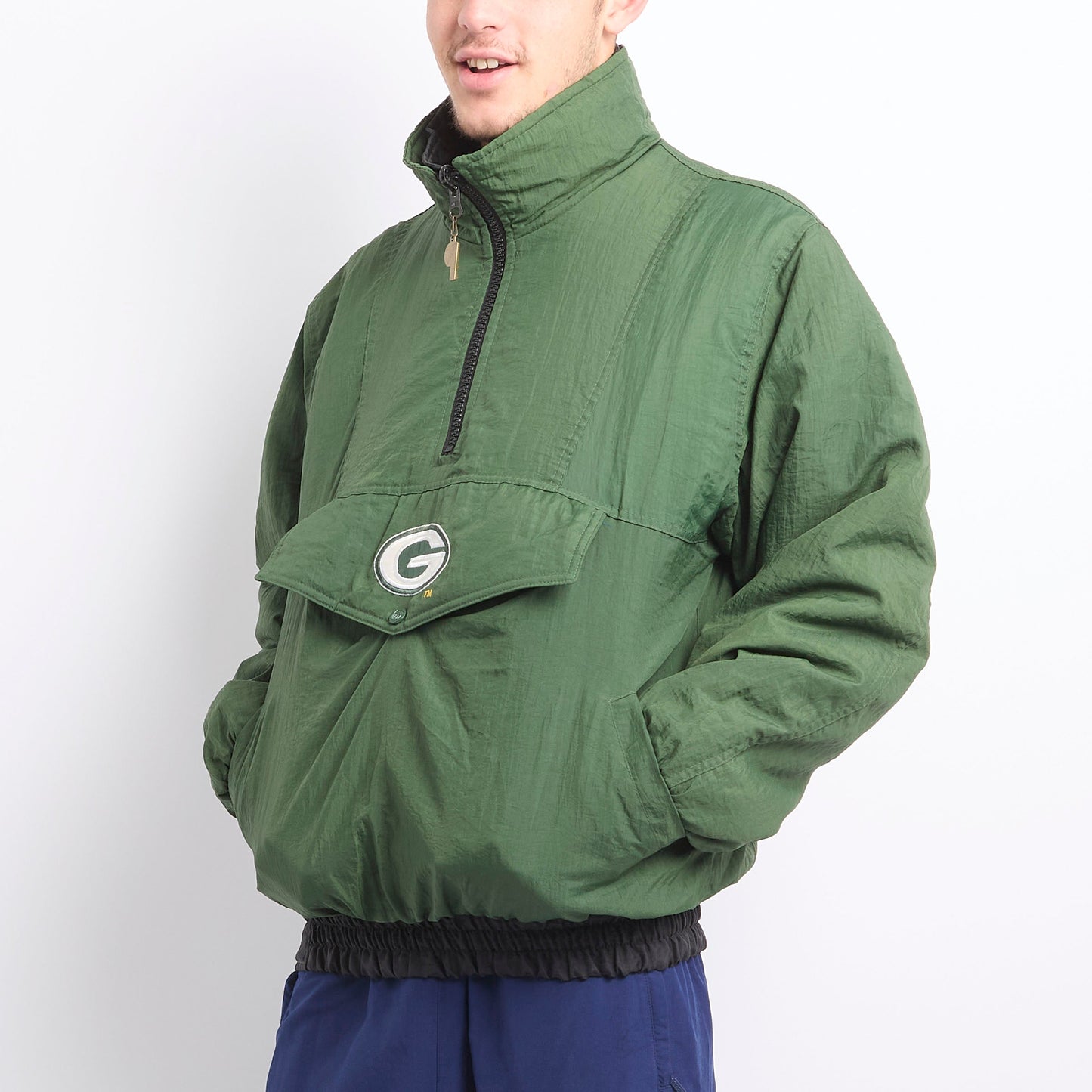 Packers Logo 1/4 Zip Padded Jacket - XL