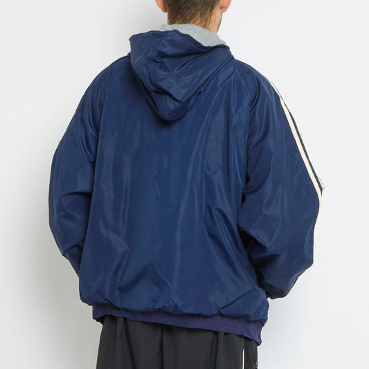 Adidas Logo Hooded Windbreaker Jacket - XL