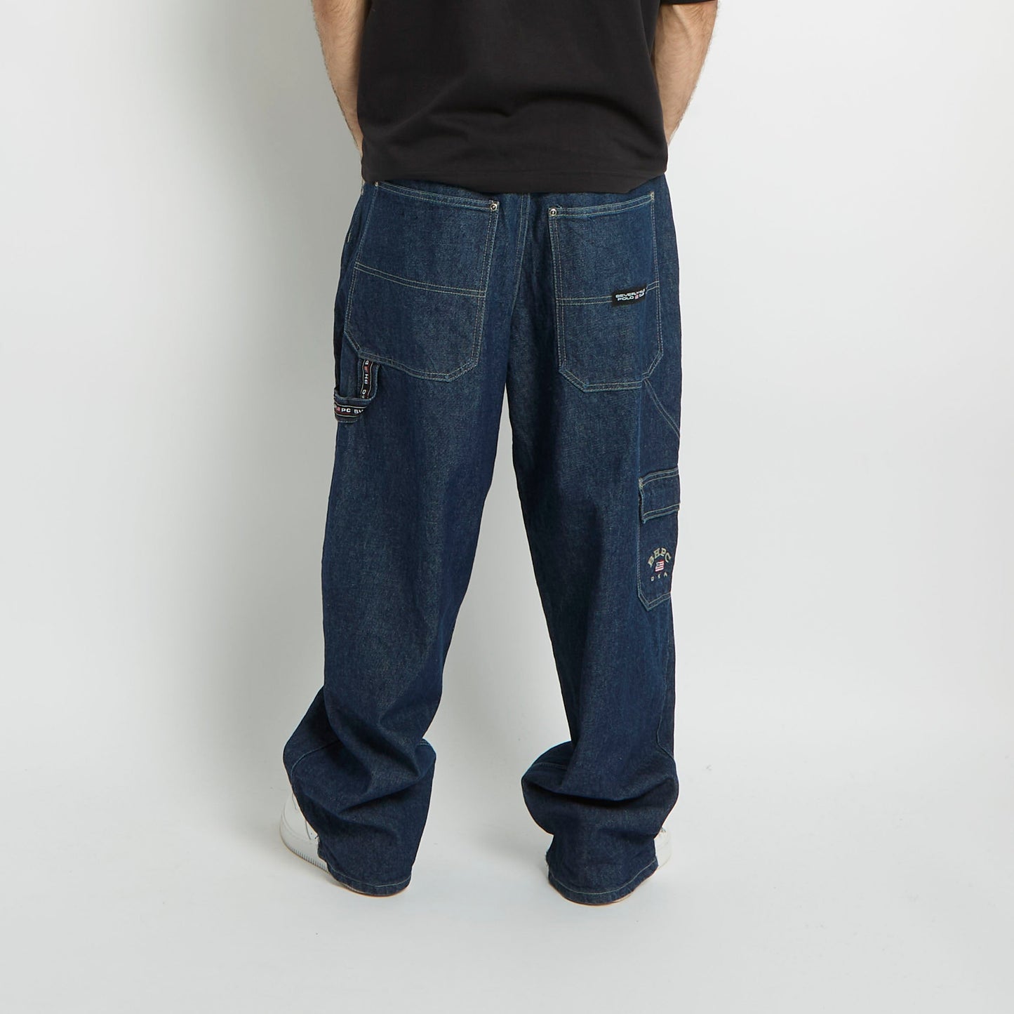 Beverly Hills Polo Club Wide Leg Cargo Jeans - W36" L30"