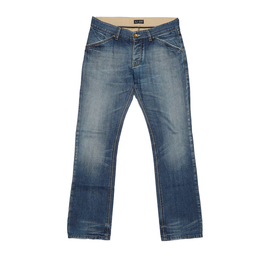Mens Armani Washed Straight Leg Jeans - W36" L32"