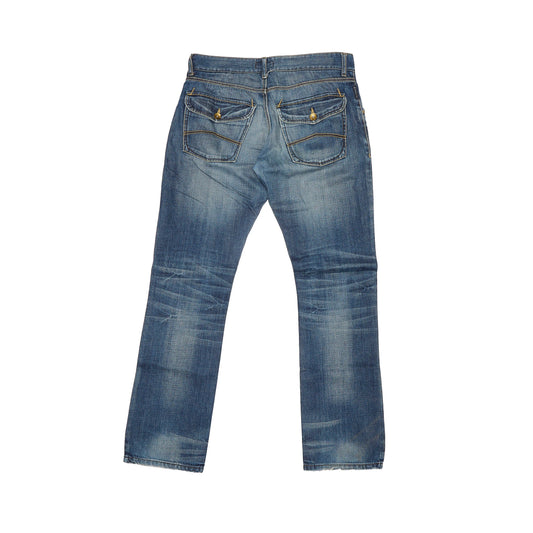 Armani Washed Straight Leg Jeans - W36" L32"