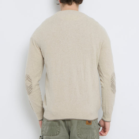 Heavy Knit V-Neck Sweater - L