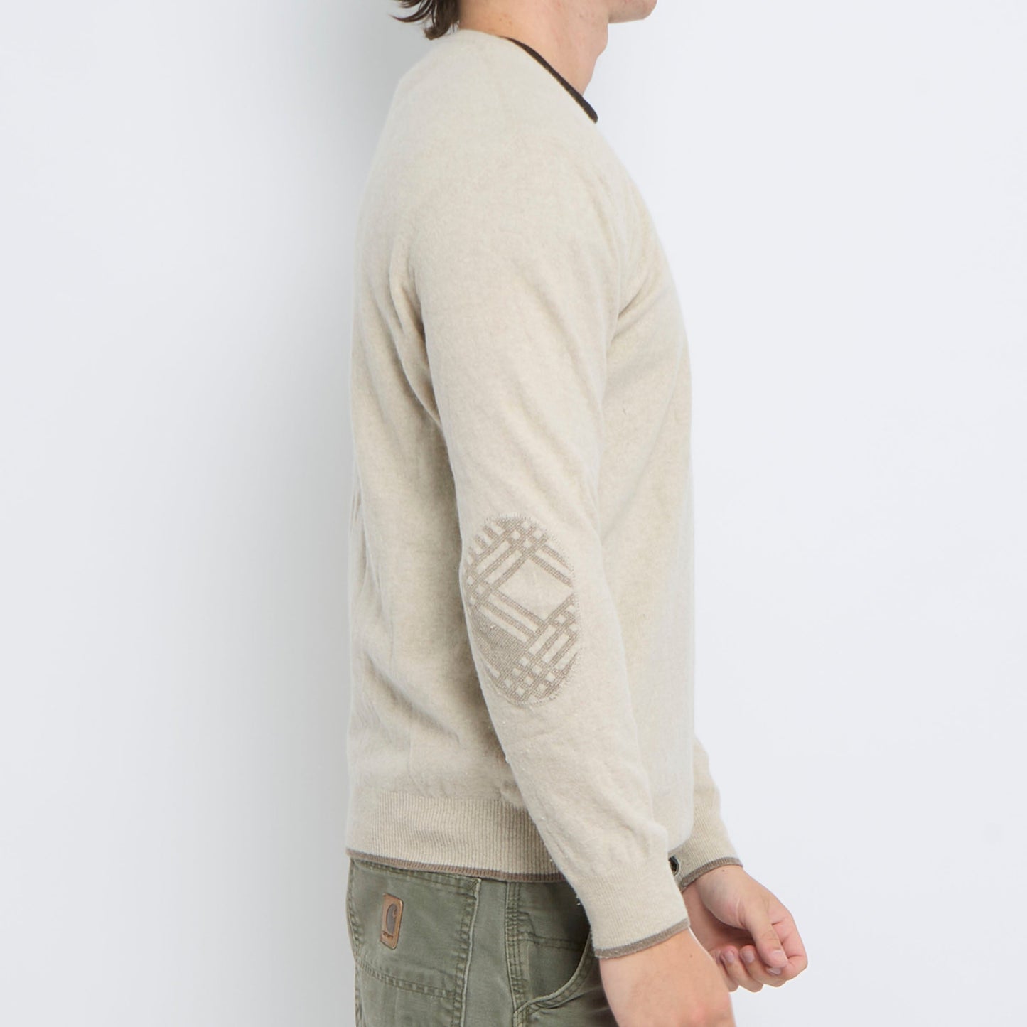 Heavy Knit V-Neck Sweater - L