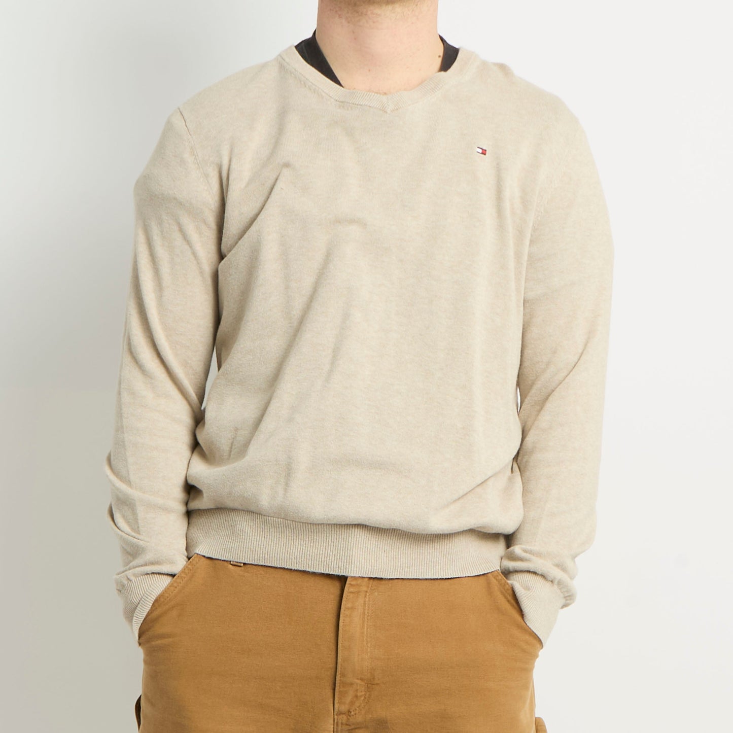 Tommy Hilfiger V-Neck Knitted Sweater - L