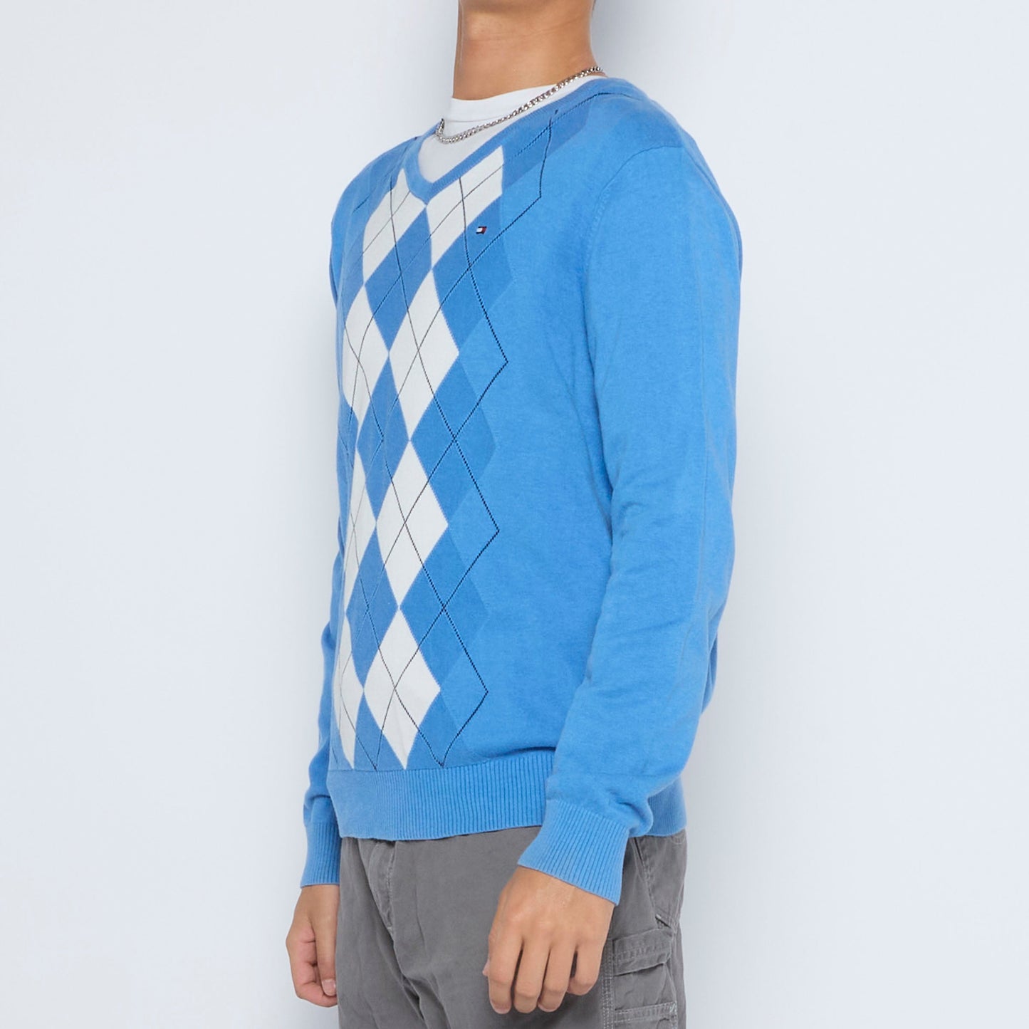 Tommy Hilfiger Diamond V-Neck Sweater - L