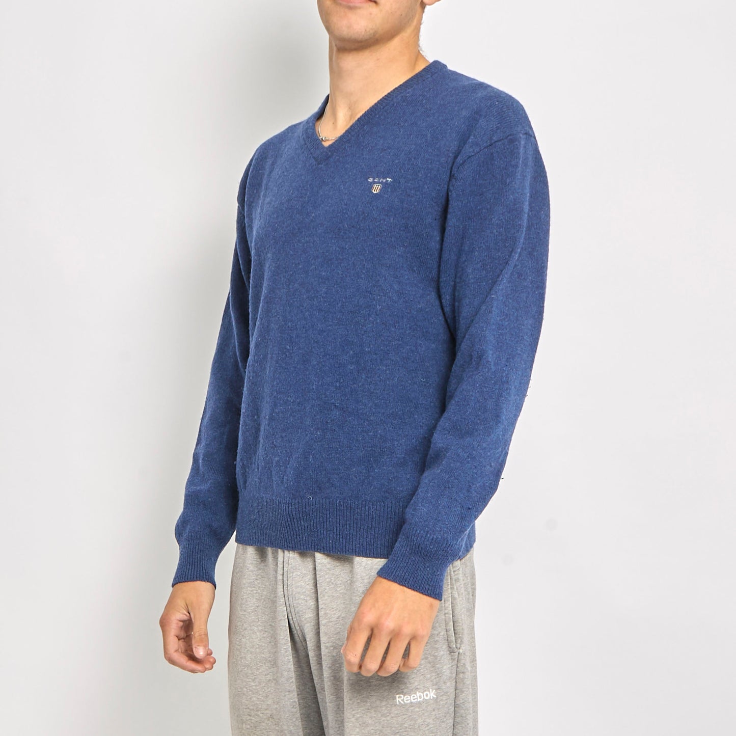 Gant V-Neck Knitted Sweater- L