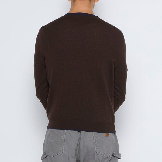 V-Neck Woolen Sweater - L