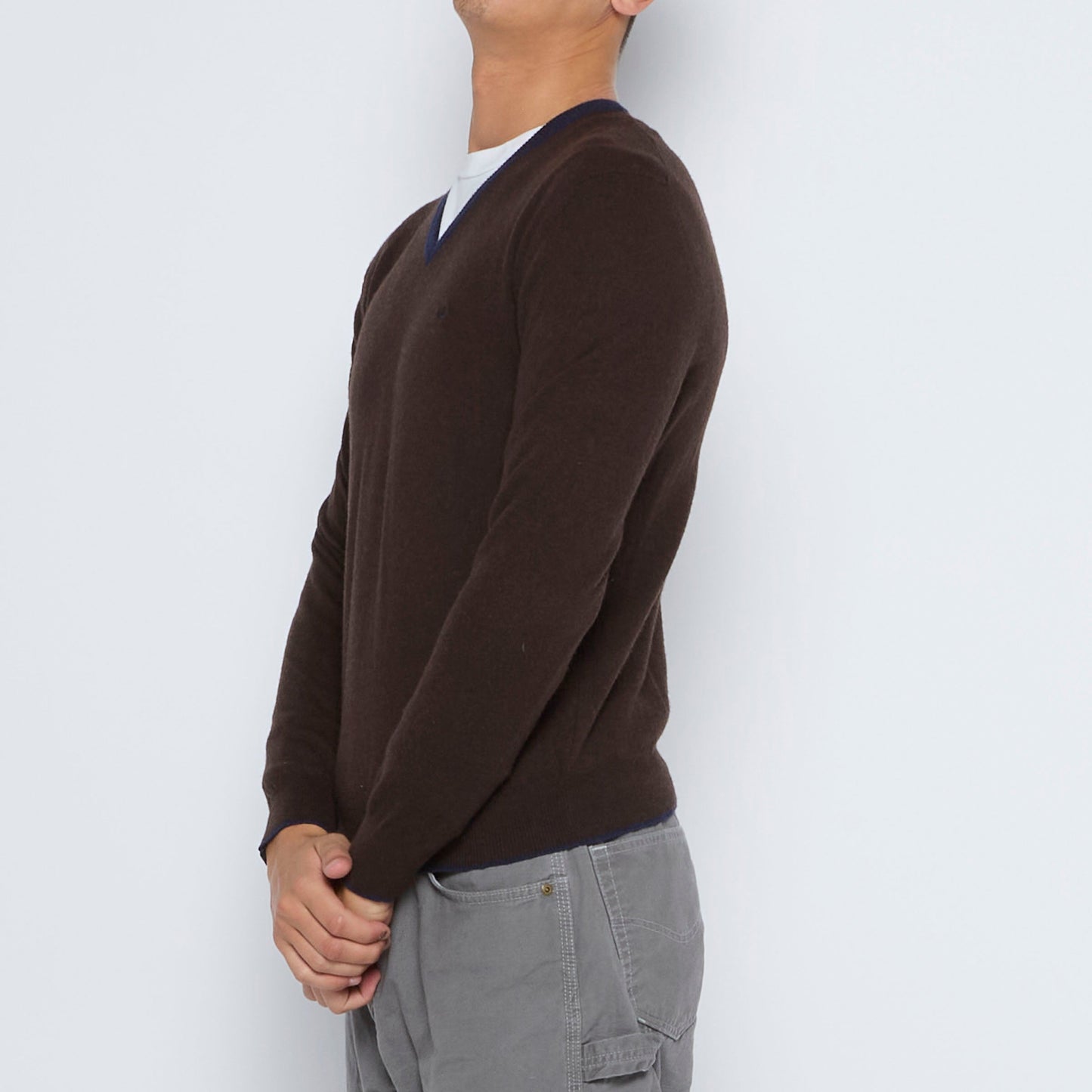 V-Neck Woolen Sweater - L