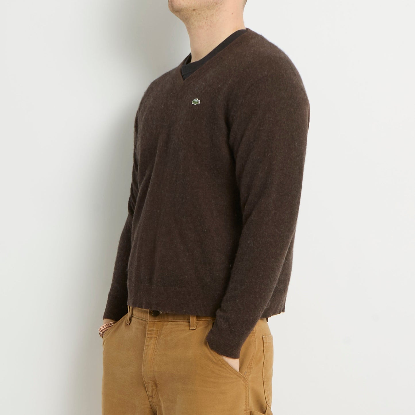 Lacoste V-Neck Knitted Sweater - L