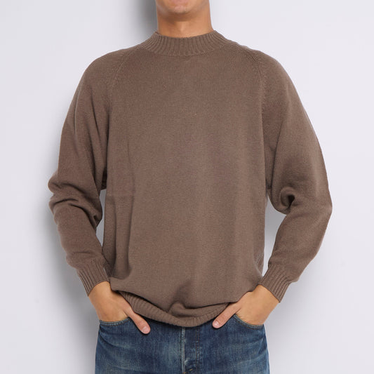 Oversized Cuffed Crewneck Sweater - L