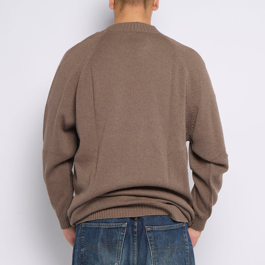 Oversized Cuffed Crewneck Sweater - L