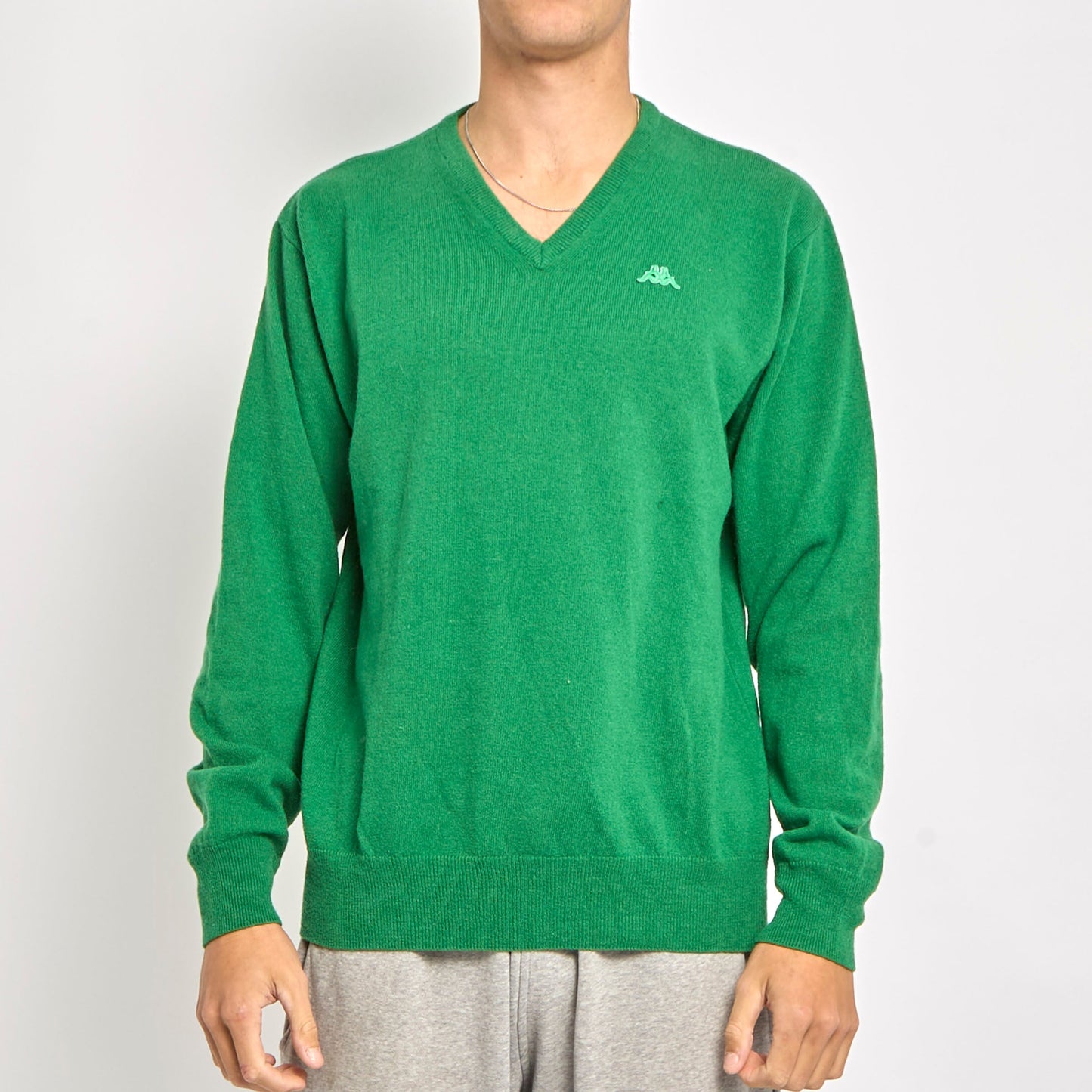 Kappa V-Neck Knitted Jumper - L