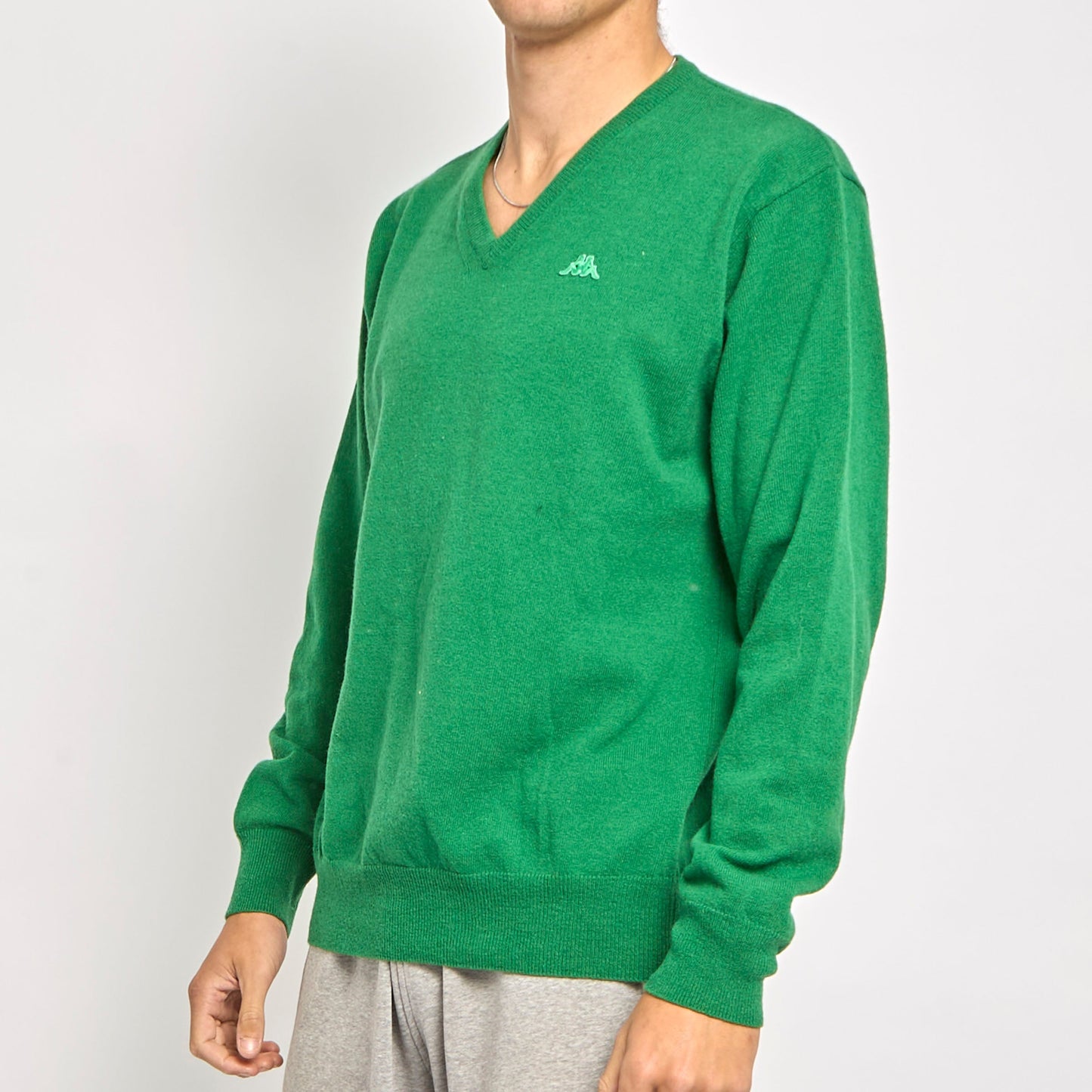 Kappa V-Neck Knitted Jumper - L