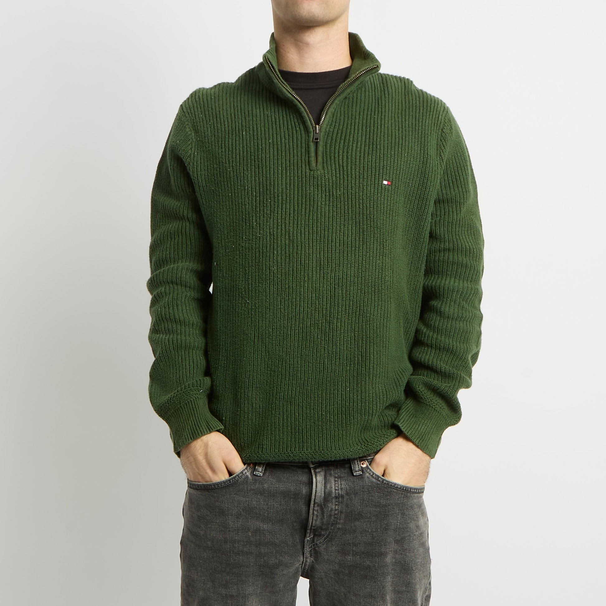 Tommy Hilfiger 1/4 Zip Knitted Sweater - L