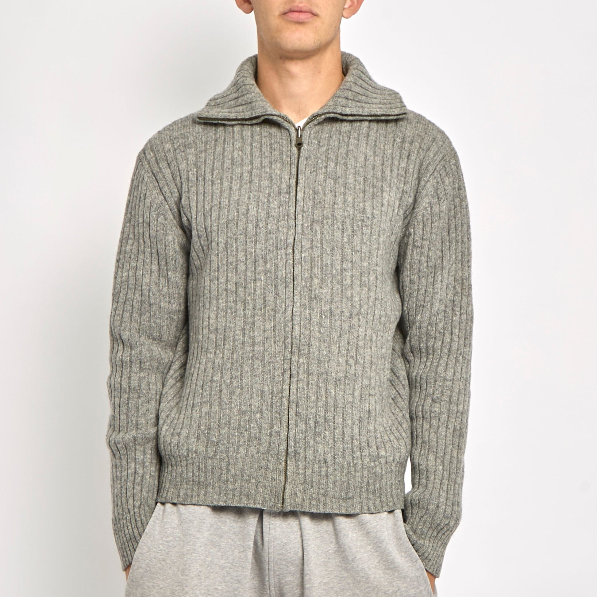 Levis-Turtleneck Ribbed Zip Up Sweater - L