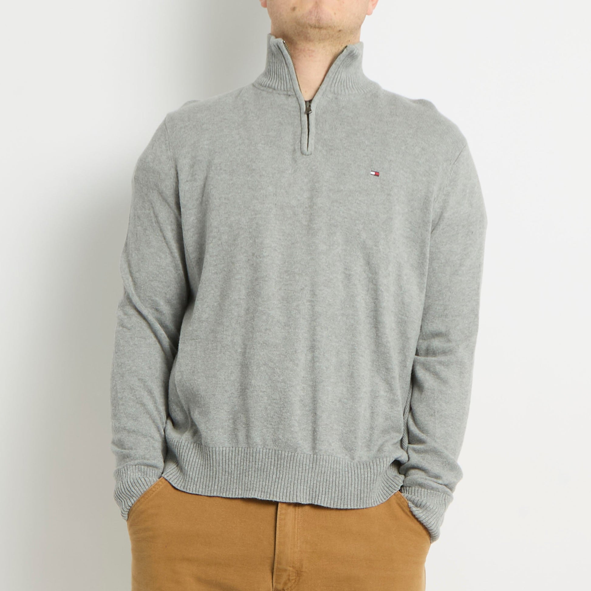 Tommy Hilfiger 1/4 Zip Knitted Sweater - L