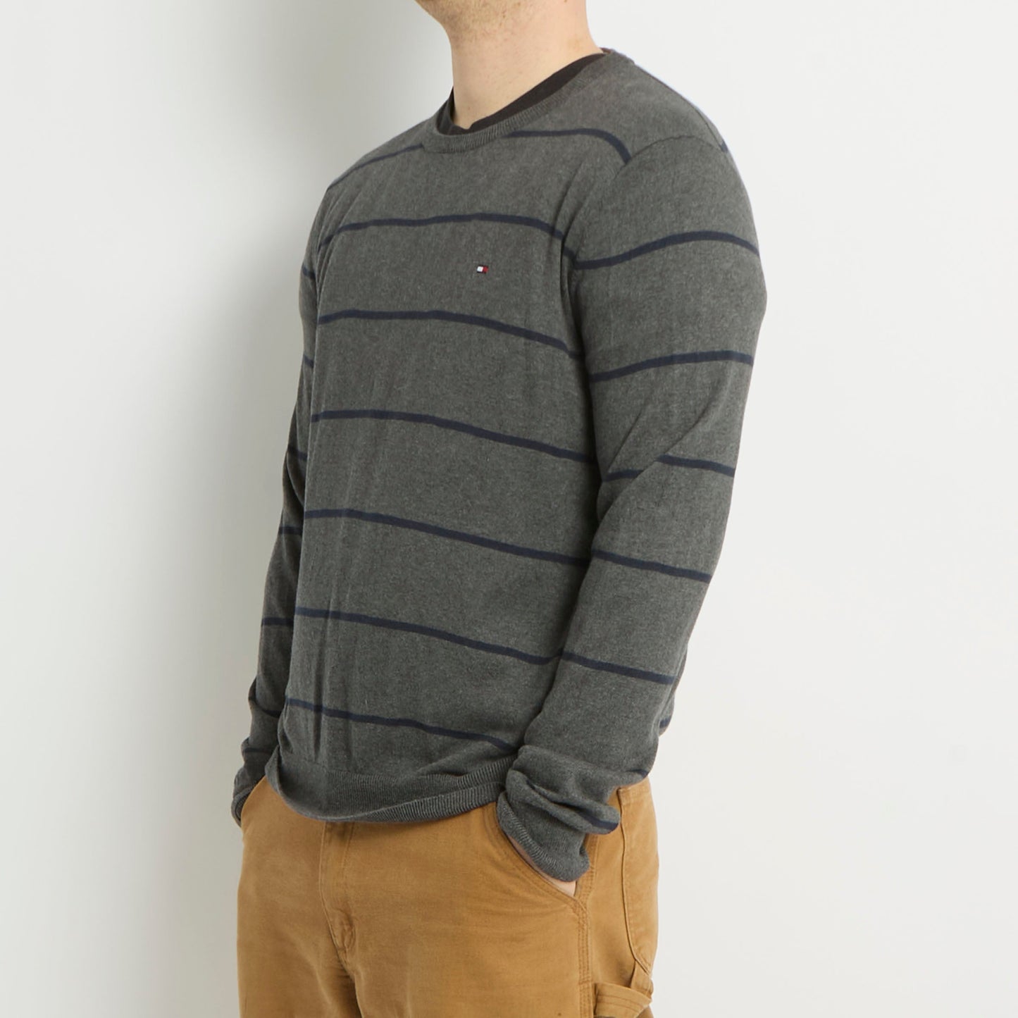 Tommy Hilfiger Striped Crew Neck Knitted Sweater - L