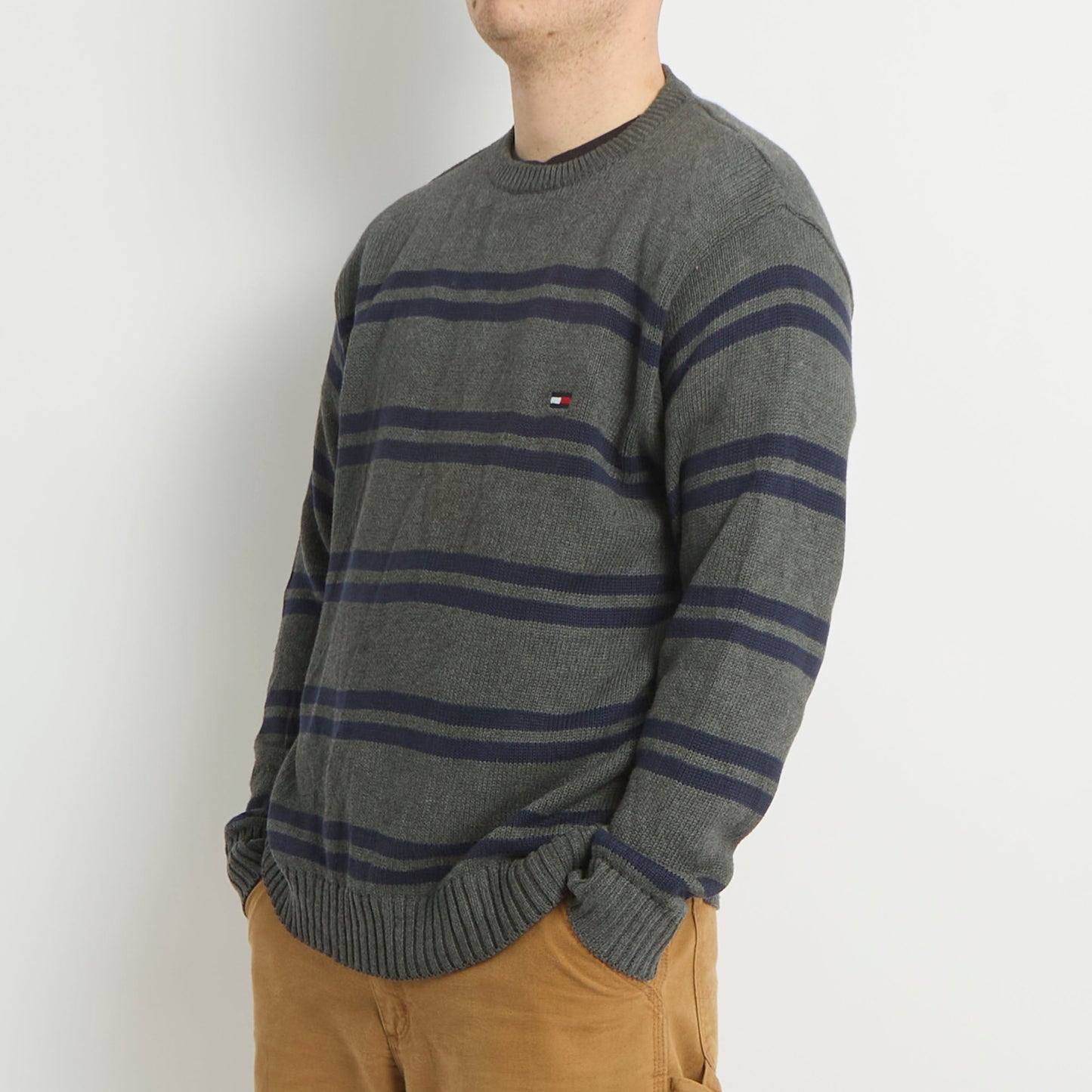 Tommy Hilfiger Crewneck Striped Knitted Sweater - L