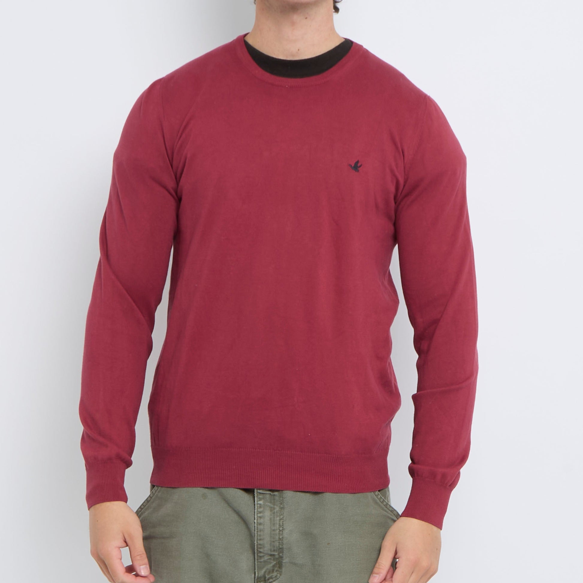 Crewneck Fine Knit Sweater - L