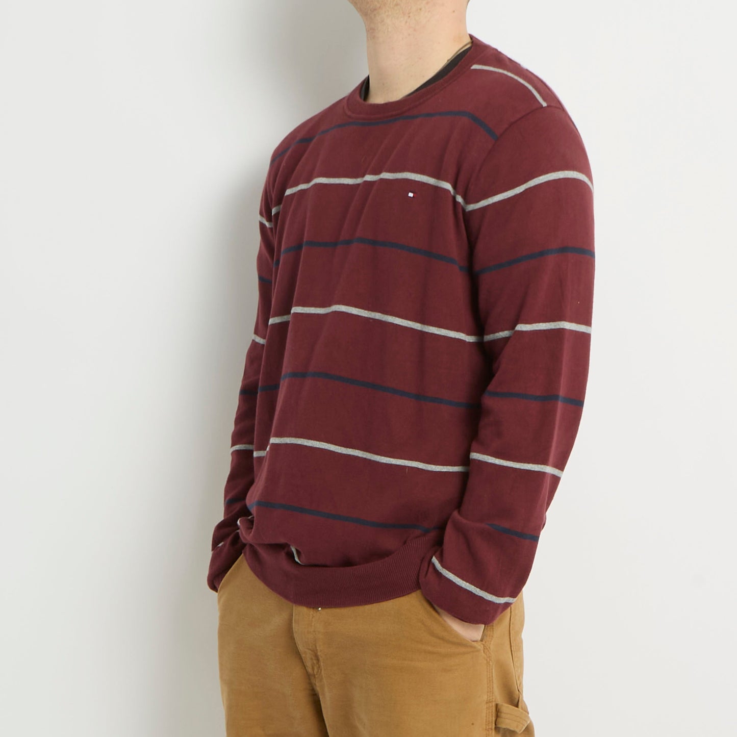 Tommy Hilfiger Striped Crew Neck Knitted Sweater - L