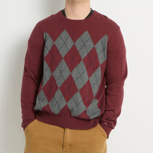 Tommy Hilfiger Crewneck Diamond Knitted Sweater - L