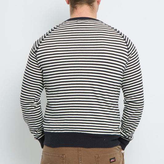 Woolrich Striped V-Neck Sweater - L