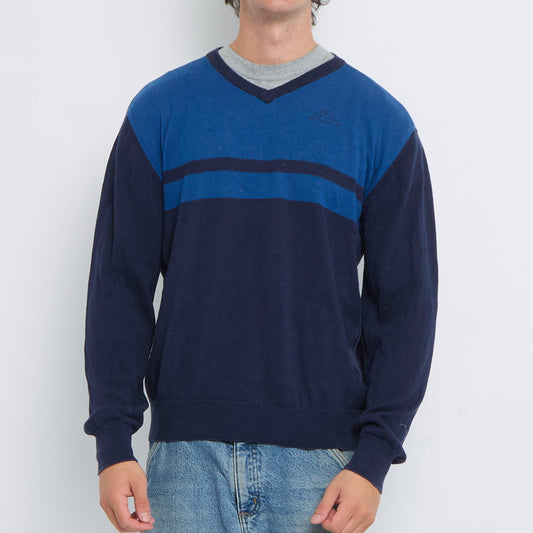 Kappa V-Neck Fine Knit Sweater - L