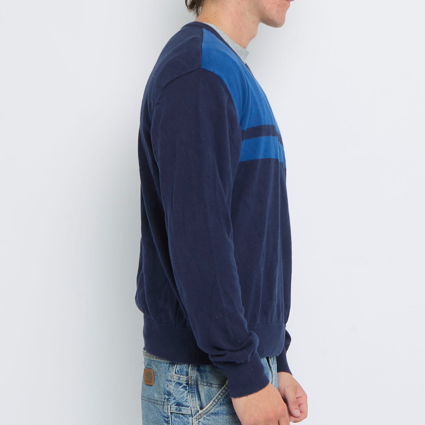 Kappa V-Neck Fine Knit Sweater - L