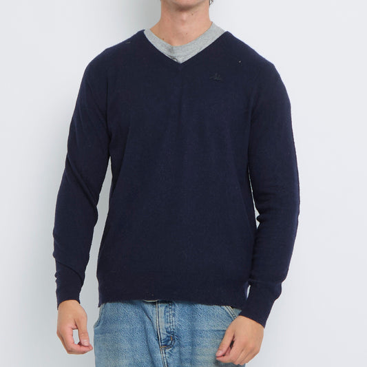 Kappa V-Neck Knitted Sweater - L