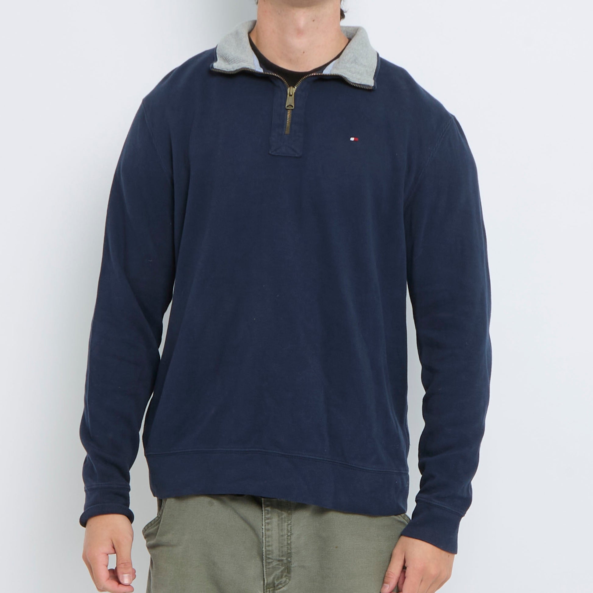 Tommy Hilfiger 1/4 Zip Knitted Sweater - L