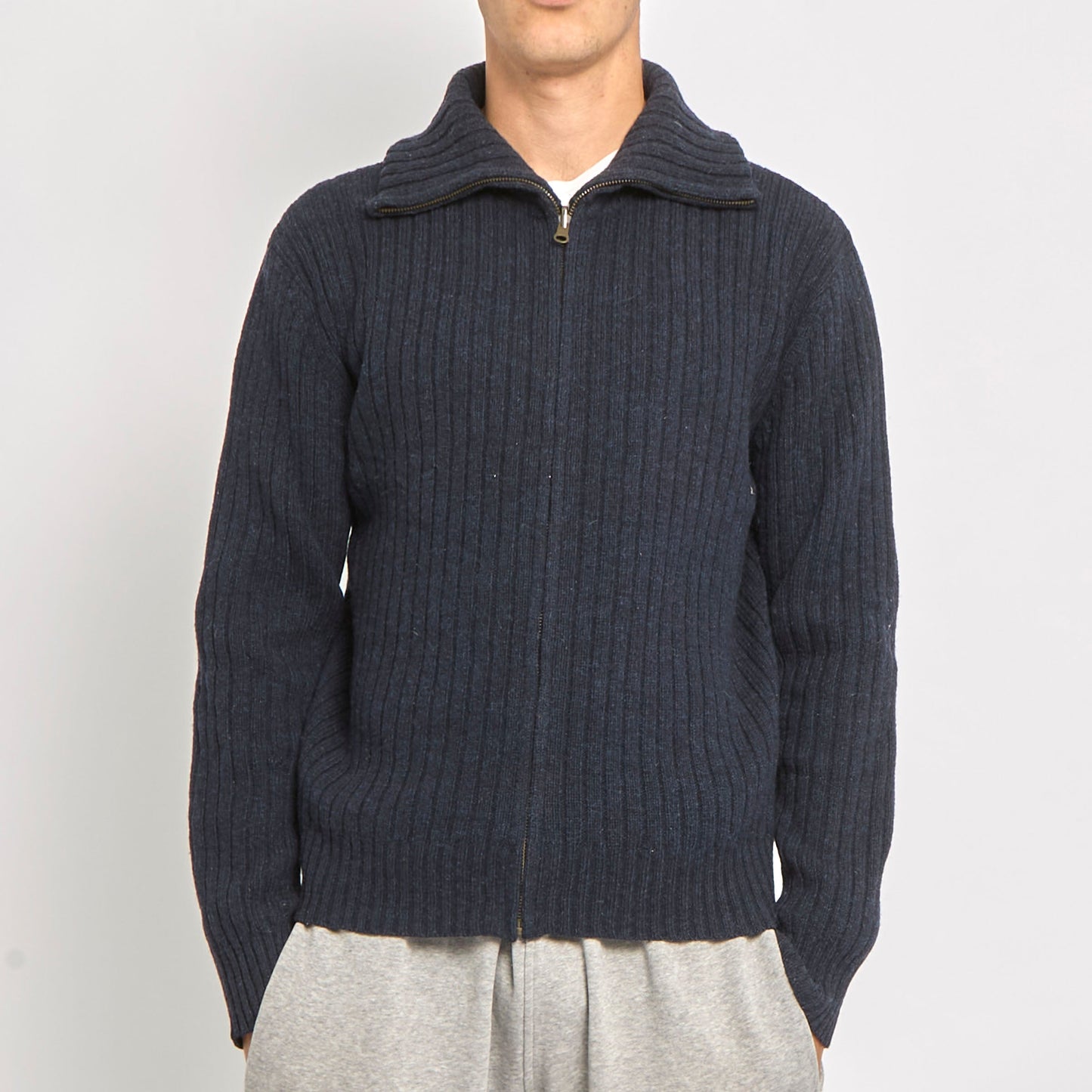 Levis-Turtleneck Ribbed Zip Up Sweater - L