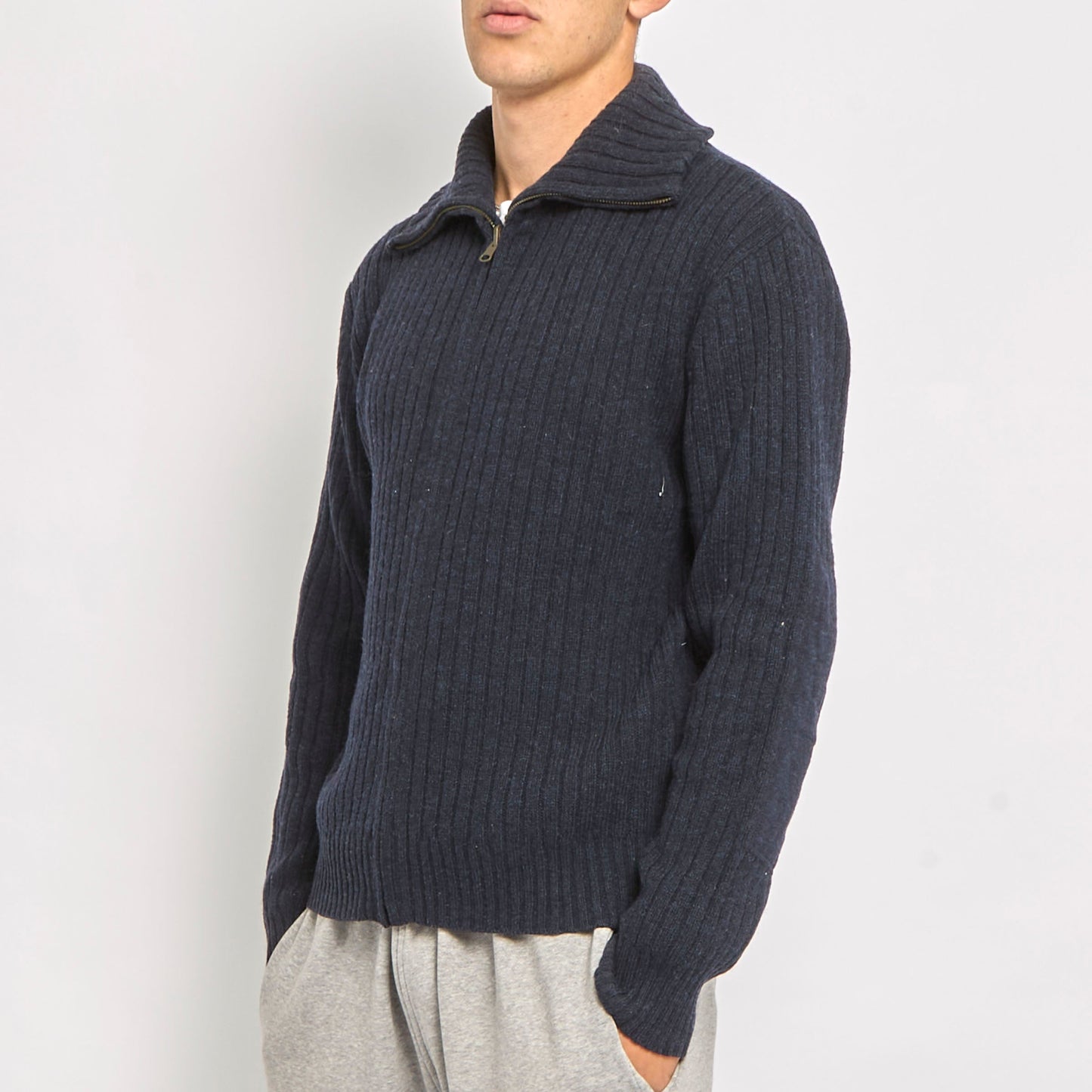 Levis Turtleneck Ribbed Zip Up Sweater - L