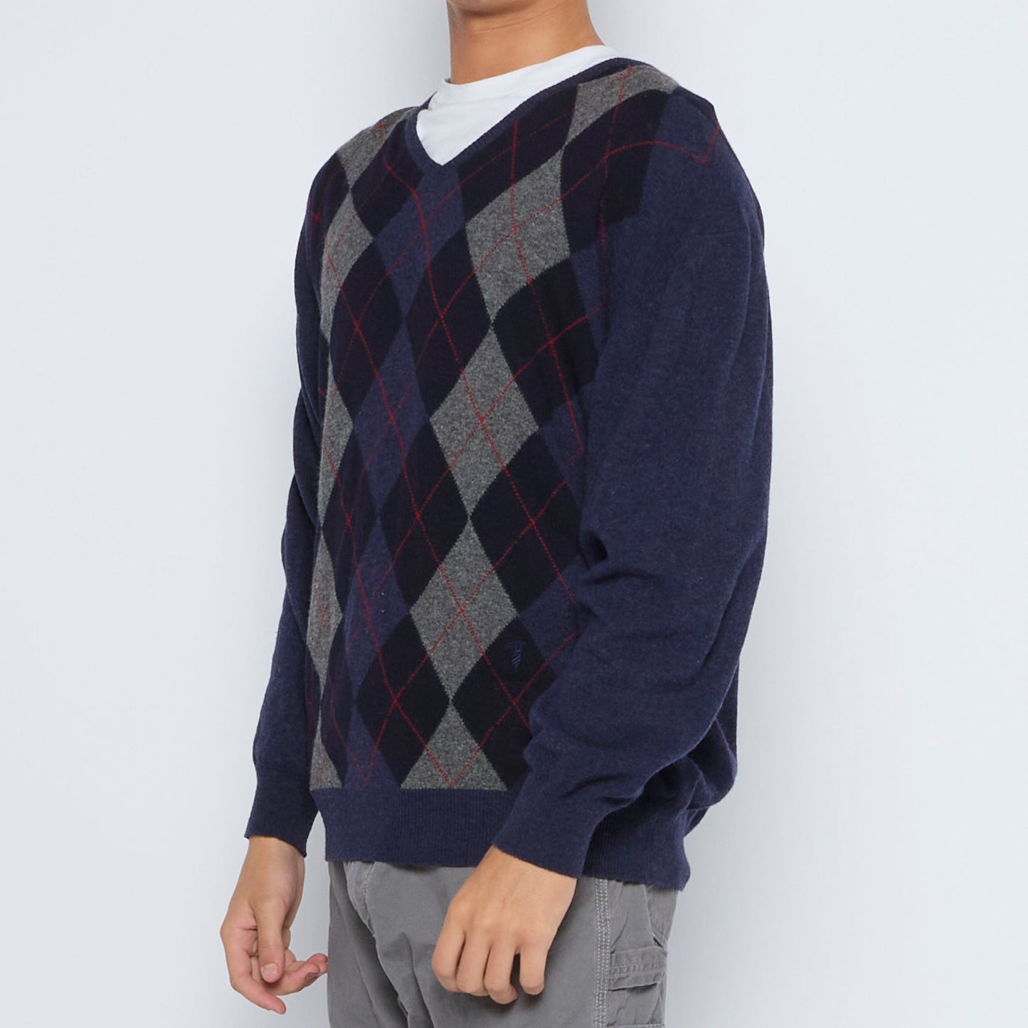 Trussardi Diamond V-Neck Sweater - L