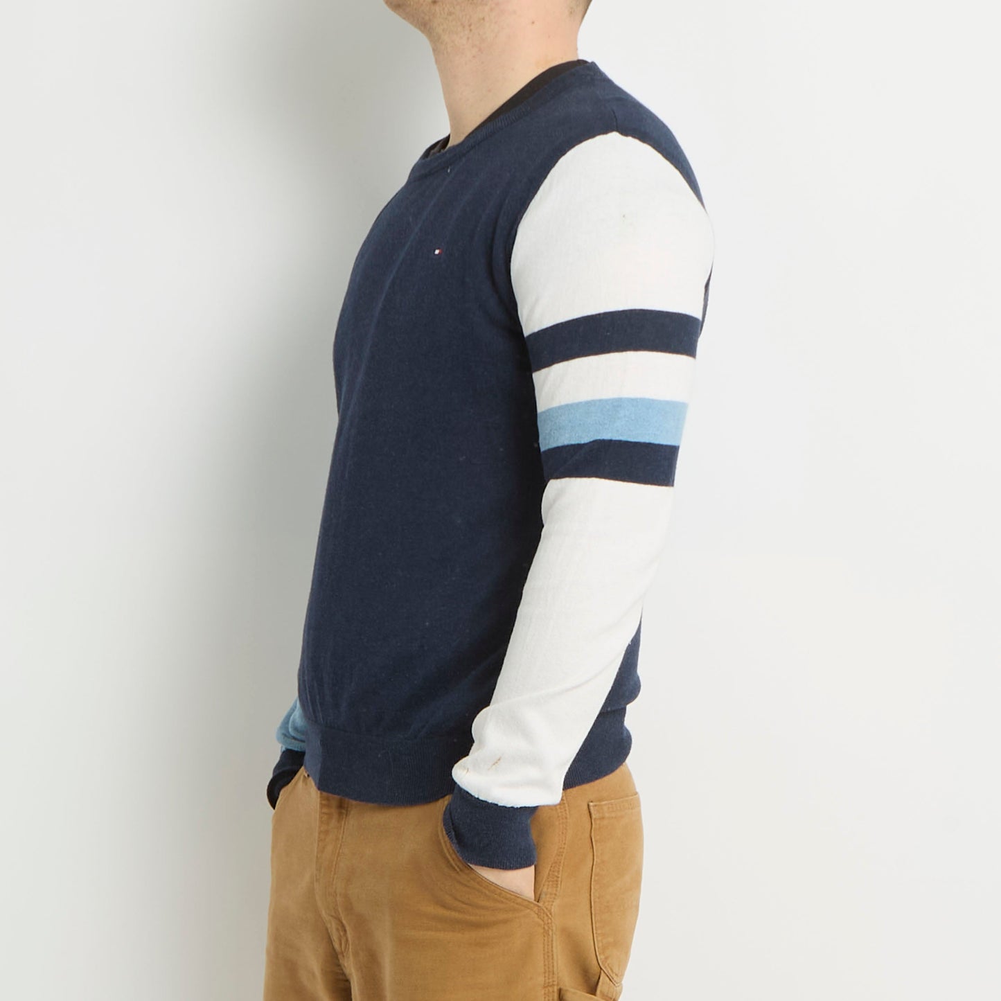 Tommy Hilfiger  Striped Crew Neck Knitted Sweater - L