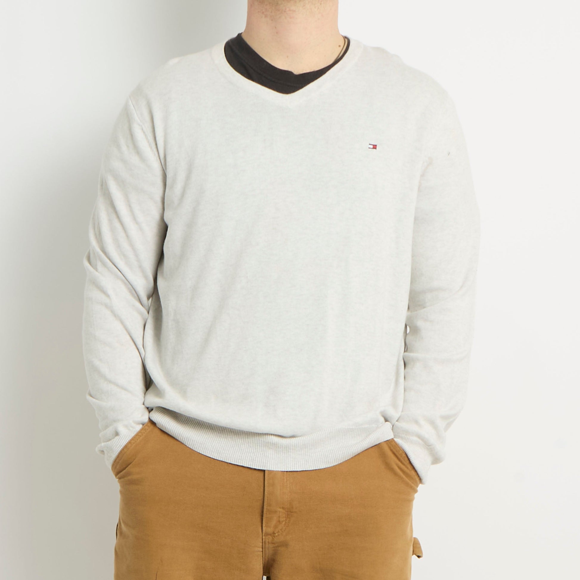 Tommy Hilfiger V-Neck Knitted Sweater - L