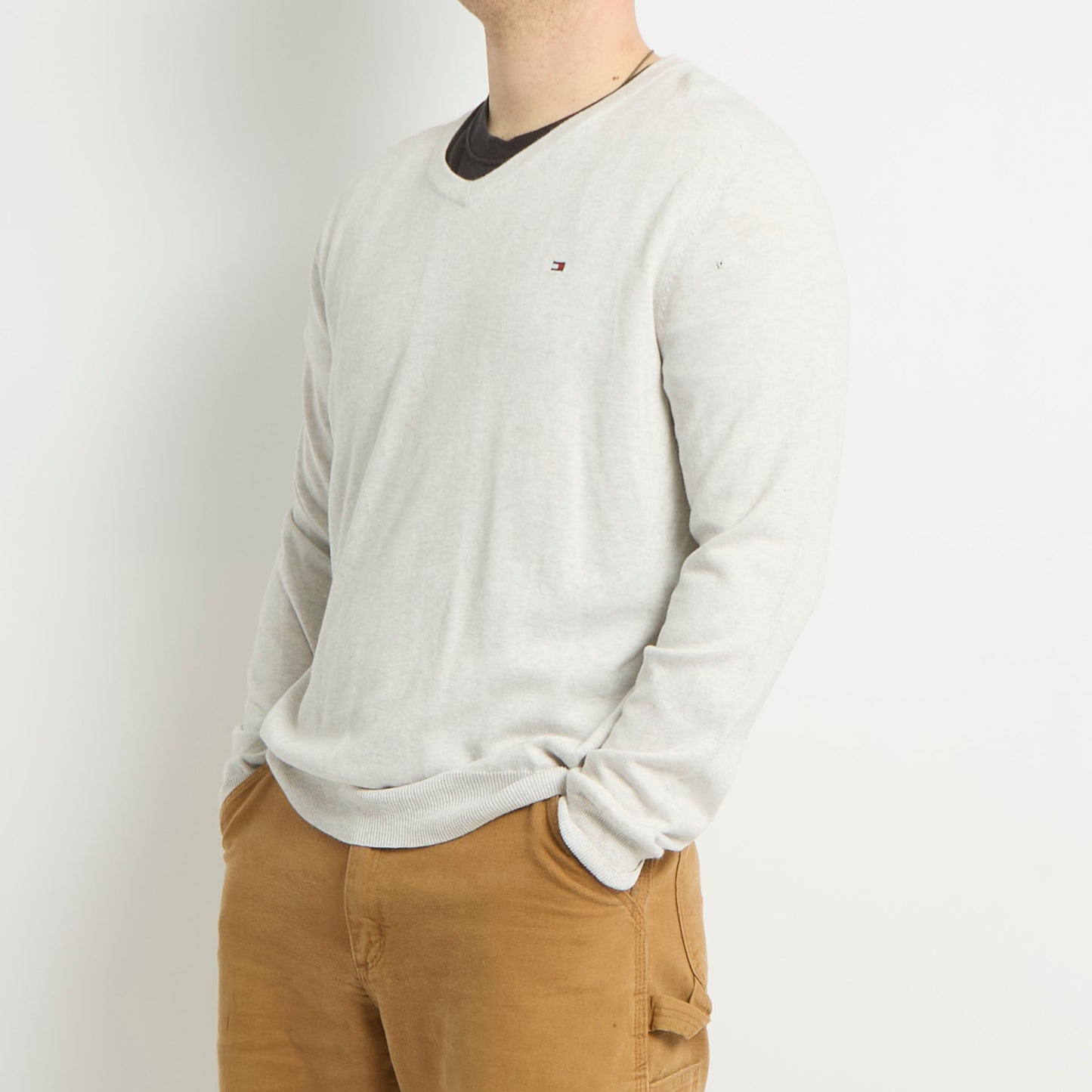 Tommy Hilfiger V-Neck Knitted Sweater - L